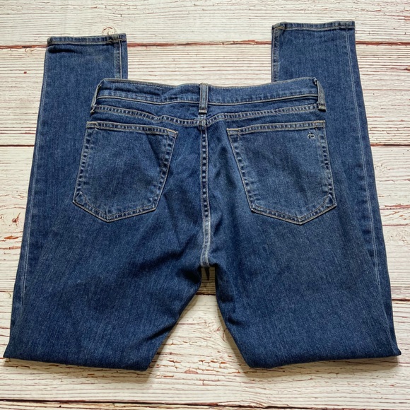 Rag & Bone 10” Dre High Rise Slim Boyfriend Jeans in Worn Wash Sz 27 - Picture 11 of 15